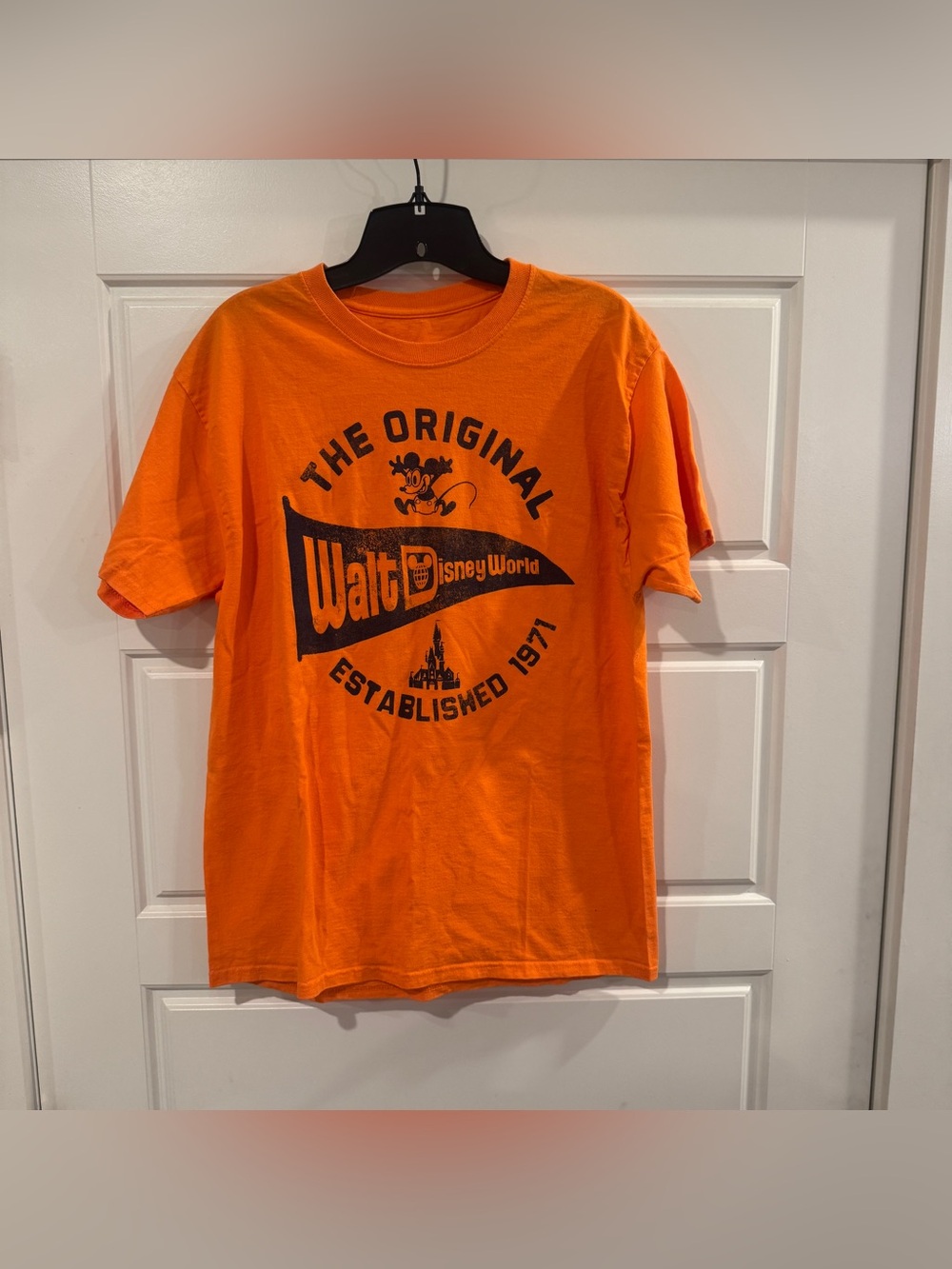 Disney Parks Hanes Orange Walt Disney World Tee Shirt Men’s Size Large